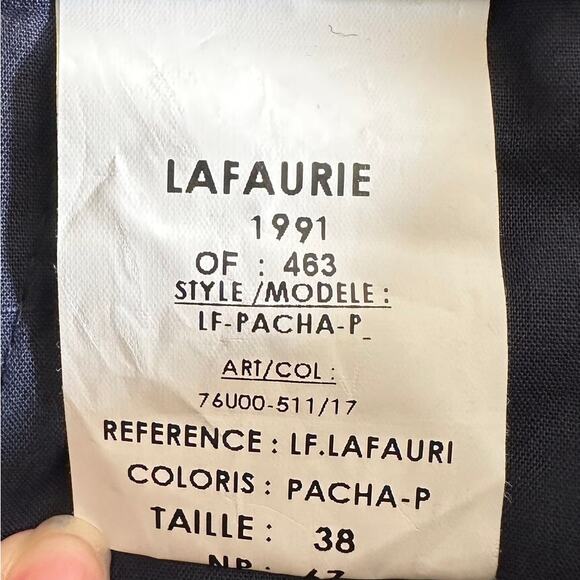 Lafaurie Mens 100% Wool Trouser Pants Mid Rise Blue Size EU 38 or US 28 Classic - Picture 10 of 10